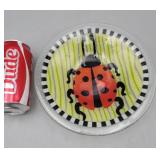 Art Glass Plate Ladybug Design
