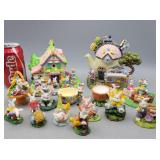 Easter village decor,multiple items(14)items