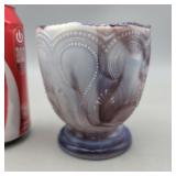 Antique Slag Glass Sugar Bowl "Northwood Scroll