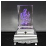 Elvis Presley Lasar Paperweight on Lighted