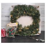 Lighted Christmas Wreath 19" Diameter Works &