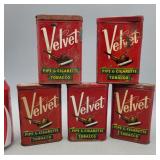 Vintage Velvet Tobacco Tin Lot