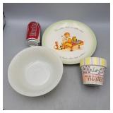Misc lot,3 items,Holly Hobbie Plate, Fireking