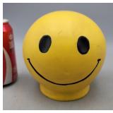 Vintage plastic Smiley Face Bank, advertising