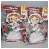 *NEW* 25" Pilgrim Girl Thanksgiving Decor