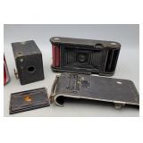 Antique camera lot,Kodak Jr, and Brownie #0