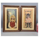 Framed Keane 1962 Pics 15" ï¿½ 9"