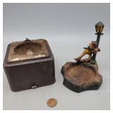 Vintage Metal ashtray lot(2), Cast-iron drunken