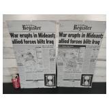 1991 Des Moines Register Tin 13"X23.5"