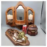 Misc wooden home decor lot, see pictures for lot