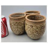 Vintage Triple Speckled Studio Pottery Planter