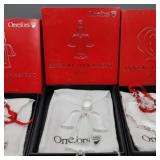 Orrefors Crystal Christmas Ornament lot,(4) in