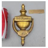Brass Door Knocker w Spare Name Plate(blank)