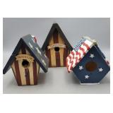 Birdhouse lot,decor,3 houses as pictured