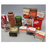 Vintage spice tin/jar lot,(12) items