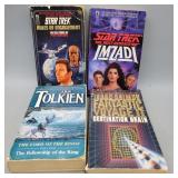 Paperback lot,(2) Star Trek,(1) Tolkien,(1)Asimov