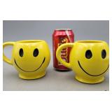 Vintage Ceramic McCoy Smiley Face mugs,set of (2)
