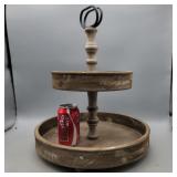 Home decor,2 tiered centerpiece,wood