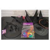 Halloween Feather Mask & Witches Hats