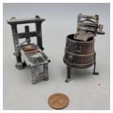 Vintage Metal Pencil Sharpeners - Press, Washer
