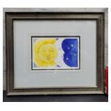 Framed Sun & Moon Art - Signed Cohen 15.5" ï¿½ 13"