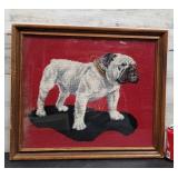 Framed Needle Point Bulldog 21.5" ï¿½ 18.5"