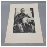 Art Vintage Block Print "...and on Earth-PEACE"