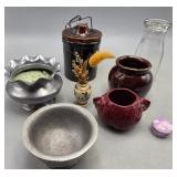 Group of Misc - Mini Crock, Pewter Bowl, Trinket