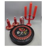 Candle Sticks & Painted Film Can