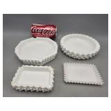 Milk Glass Ashtrays 1 Has Been Repaired