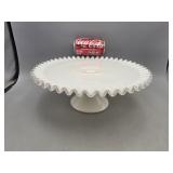 Milk Glass Ruffeled Cake Stand 13" Round
