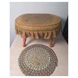Kay Chair Co.Footstool,20"X16",floor rug