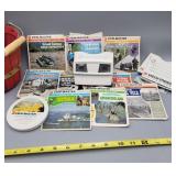 View-Master,reels,books,cute red basket to carry