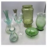 Group of Misc Green Glassware
