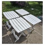15x17 Set of 4 White Folding, Plastic Ourdoor