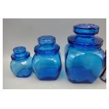 Blue Glass Canister Set