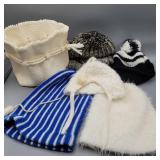 Group of Winter Hats w Bag
