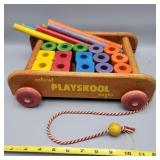 Playskool "Colorol"wood wagon, blocks