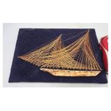 Wire Ship Art 12"ï¿½8"