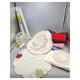 Group of Misc Linens, Shelf Paper, etc.