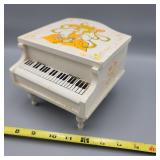 Wood piano musical Jewelry Box, ballerina lost