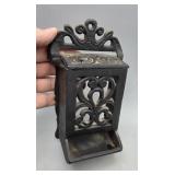 Cast Iron Match Holder Wall Hanging