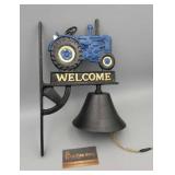 CAST IRON WELCOME TRACTOR DINNER BELL CAST IRON WELCOME TRACTOR DINNER BELL