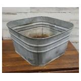 SQUARE GALVANIZED TUB - HAS DRAIN HOLES AND N SQUARE GALVANIZED TUB - HAS DRAIN HOLES AND N