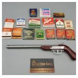 GROUP OF VINTAGE MATCH BOOKS & GUN LIGHTER GROUP OF VINTAGE MATCH BOOKS & GUN LIGHTER