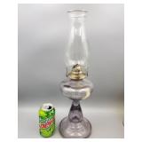 GLASS OIL LAMP LANTERN - PURPLE GLASS OIL LAMP LANTERN - PURPLE