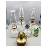 LOT OF 5 OIL LAMP LANTERNS LOT OF 5 OIL LAMP LANTERNS