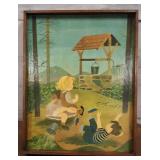 Vintage Wood Storybook Picture Jack & Jill 11'×14' Vintage Wood Storybook Picture Jack & Jill 11'×14'