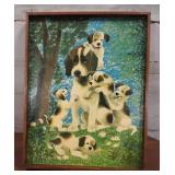 Vintage Wood Storybook Picture- 5 LIttle Dogs Vintage Wood Storybook Picture- 5 LIttle Dogs