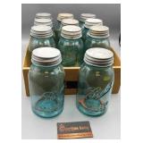 SET OF 11 BLUE BALL MASON JARS SET OF 11 BLUE BALL MASON JARS